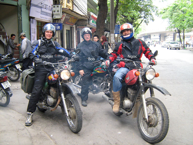 Bob, Holger and Ngoc before the depature for Northwest Vietnam ride in 2007