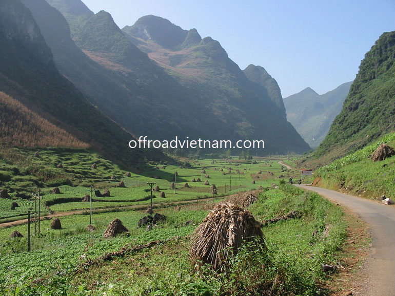Ha Giang after maize (popcorn) collection. Motorcycling Ha Giang