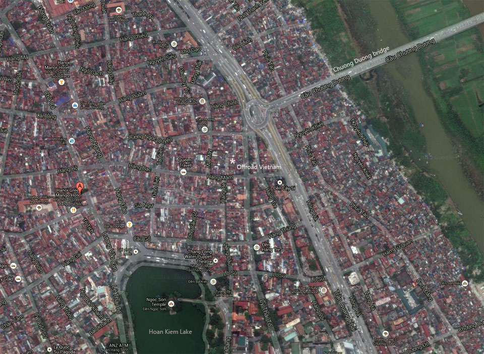 Offroad Vietnam motorcycle tour office as seen on Google Earth