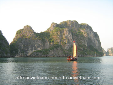 Junk sailing in Halong Bay with Offroad Vietnam.